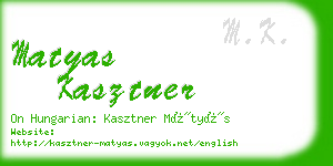 matyas kasztner business card
